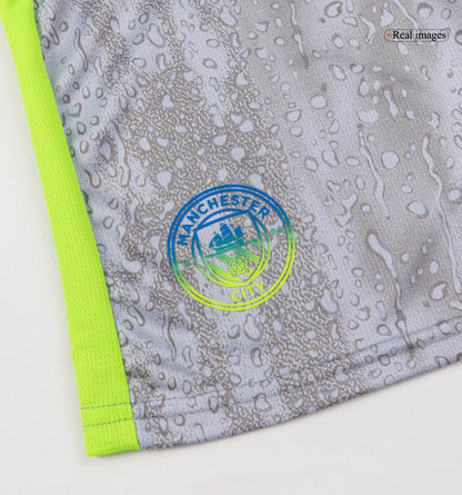 Manchester City Infantil 
 Terceira Conjunto (Camisa+Shorts+Meias) 2025/26 Cinza