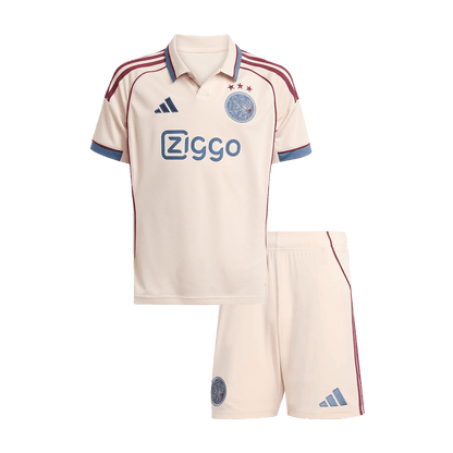 Ajax Infantil 
 Fora Terceira Futebol Camisa 2025/26 Branco