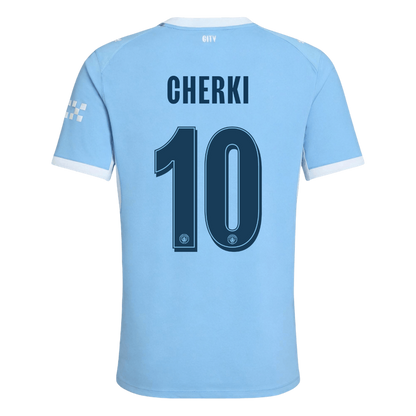 Versão do Jogador CHERKI #10 Manchester City Casa Futebol Camisas 2026/27 Azul - UCL