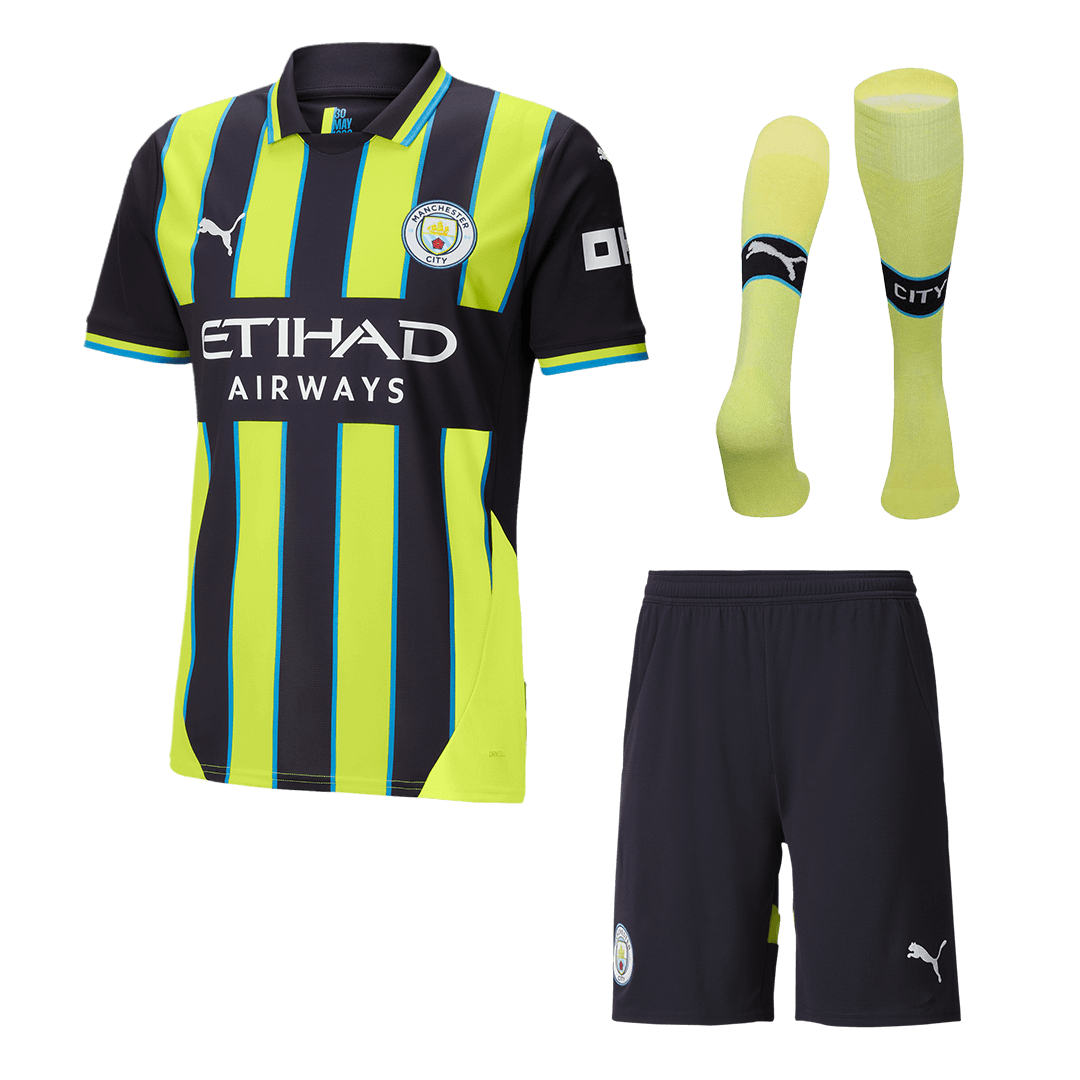 Manchester City Away Football Shirt Kit(Shirt+Shorts+Socks) 2024/25 Football Kit UK