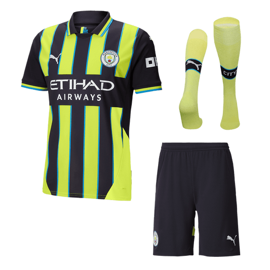 Manchester City Away Football Shirt Kit(Shirt+Shorts+Socks) 2024/25 Football Kit UK