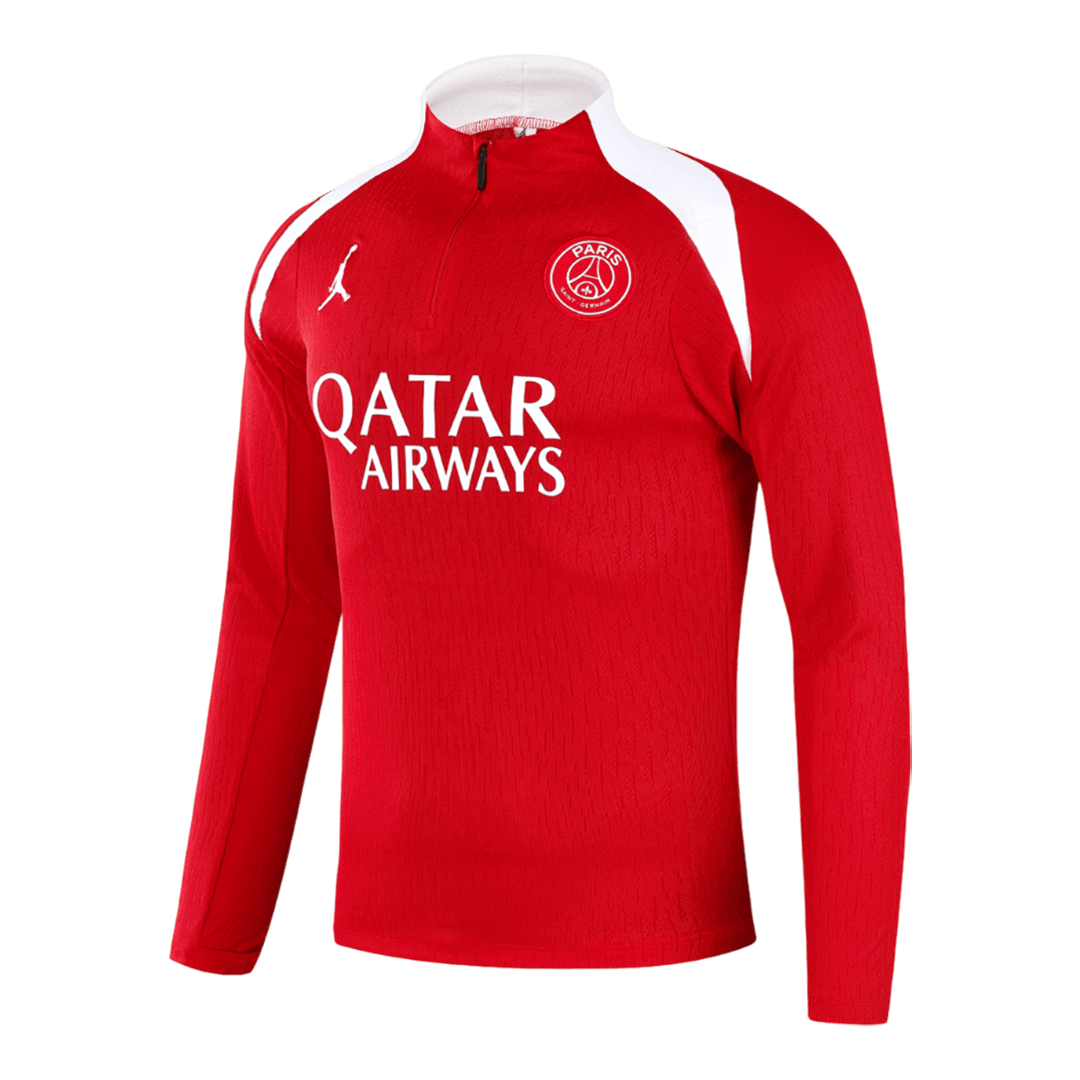 PSG Zíper Moletom Conjunto (Top+Calças) 2025/26 Vermelho