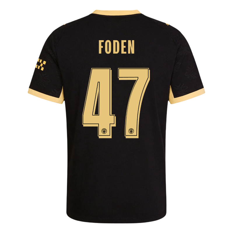 Versão do Jogador FODEN #47 Manchester City Fora Futebol Camisas 2026/27 Preto - UCL