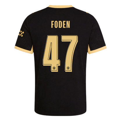 Versão do Jogador FODEN #47 Manchester City Fora Futebol Camisas 2026/27 Preto - UCL