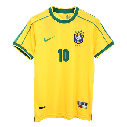 Camiseta retro de fútbol local de Brasil RIVALDO #10 1998 - Copa Mundial