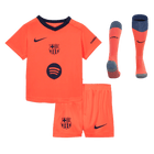 Barcelona Infantil 
 Fora Terceira Futebol Camisa Conjunto (Camisa+Shorts+Meias) 2025/26 Laranja