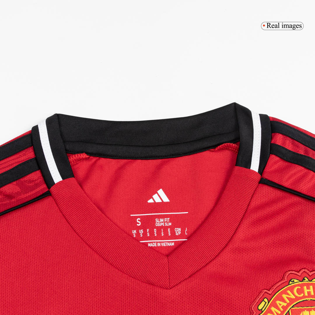 【Super Qualidade】Manchester United Casa Camisa Conjunto (Camisola + Calções) 2025/26-Vermelho