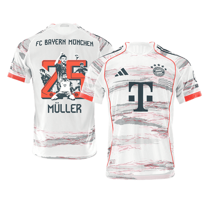 Camisola de futebol autêntica MULLER Special #25 do Bayern de Munique, camisola alternativa 2025/26