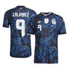 Versão do Jogador J. ÁLVAREZ #9 Argentina Fora Copa do Mundo Futebol Camisas 2026 Preto