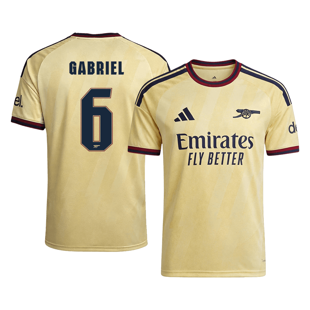 Versão do Jogador GABRIEL #6 Arsenal Terceira Futebol Camisas 2026/27 Amarelo - UCL