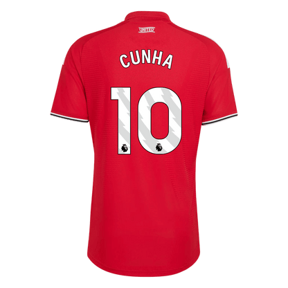 Versão do Jogador CUNHA #10 Manchester United Casa Futebol Camisas 2026/27 Vermelho