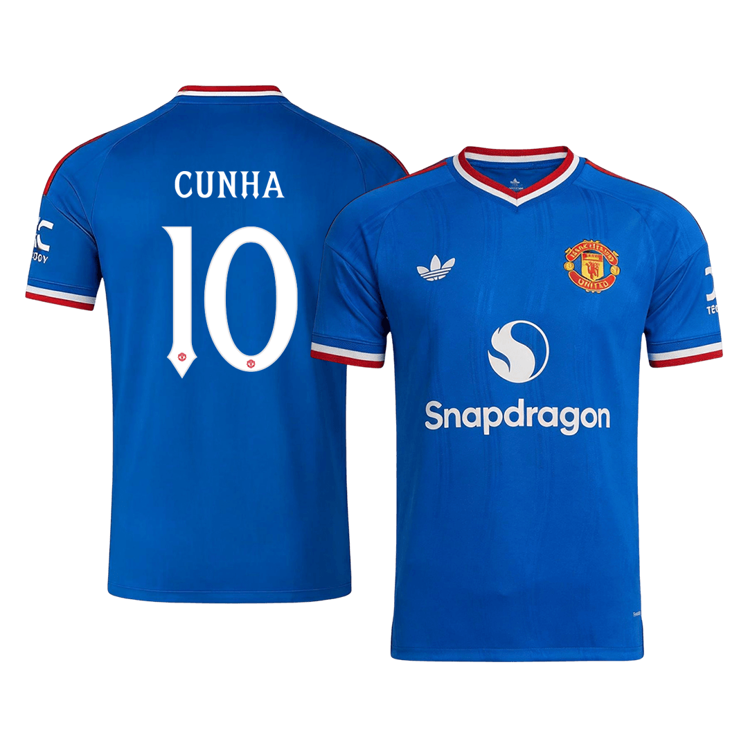 CUNHA #10 Manchester United Fora Camisa 2026/27 Azul UCL