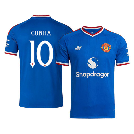 CUNHA #10 Manchester United Fora Camisa 2026/27 Azul UCL