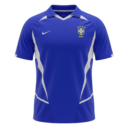 Retrô Brazil Fora Camisa 2002 Azul