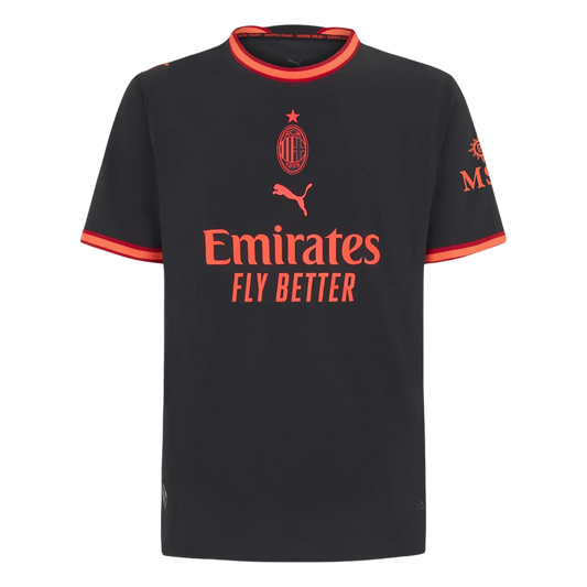 Versão do Jogador AC Milan Terceira Futebol Camisas 2026/27 Preto
