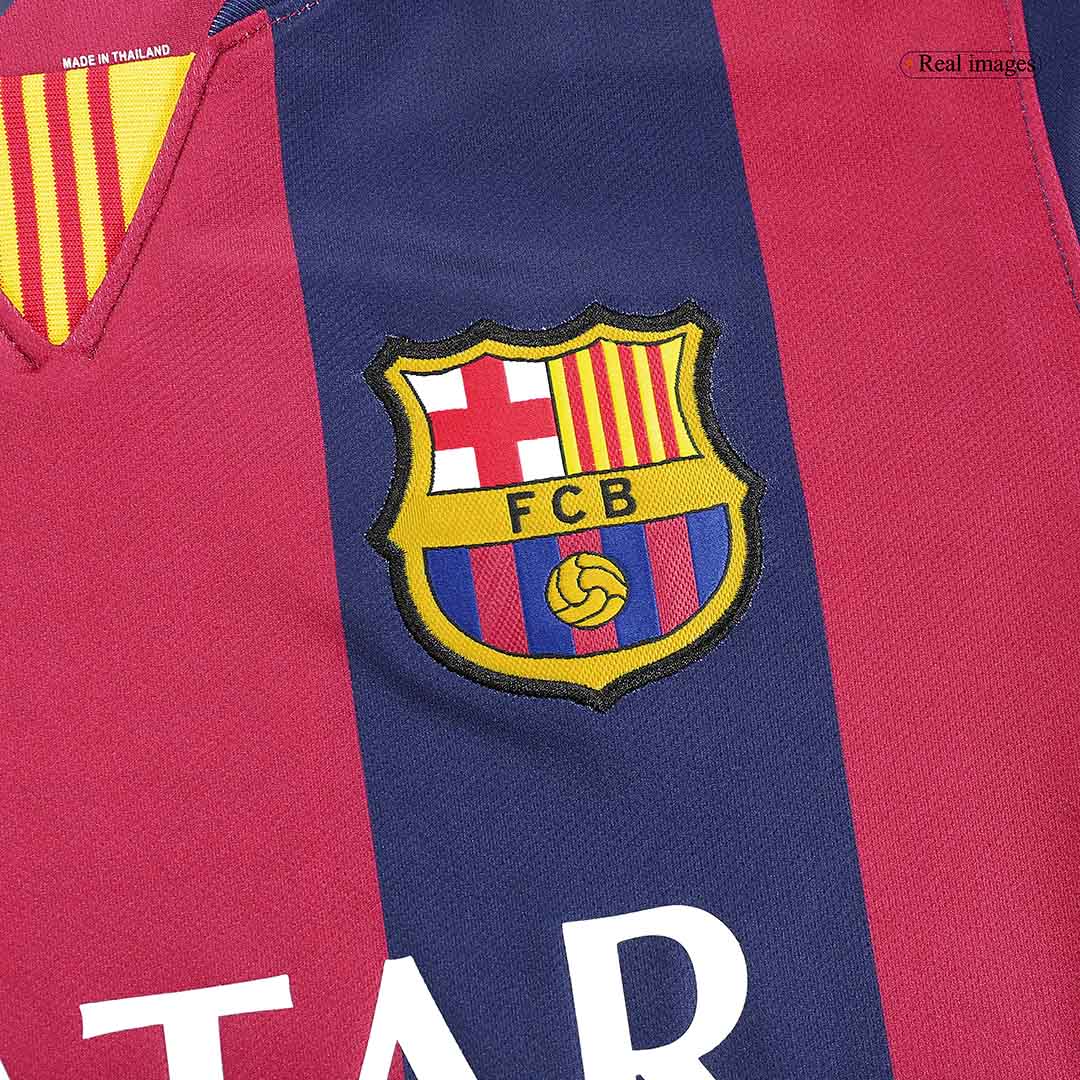 MESSI #10 Barcelona Retro Jersey Home Long Sleeve Soccer Shirt 2014/15