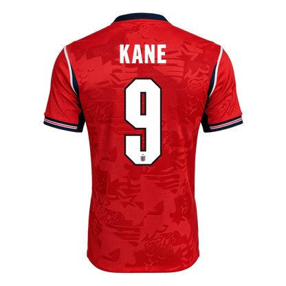 Versão do Jogador KANE #9 England Fora Copa do Mundo Futebol Camisas 2026 Vermelho
