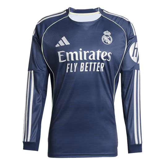 Real Madrid Fora Camisola de Manga Comprida 2025/26 Azul-Marinho