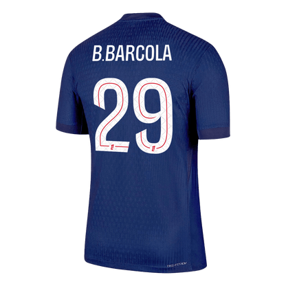 Autêntico B.BARCOLA #29 PSG Casa Futebol Camisas 2025/26 Marinha