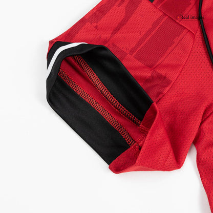 【Super Qualidade】Manchester United Casa Camisa Conjunto (Camisola + Calções) 2025/26-Vermelho