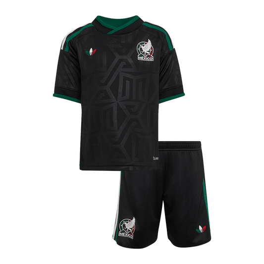 Mexico Infantil Terceira Copa do Mundo Futebol Camisa 2026 Preto - camisola de futebol para adeptos em