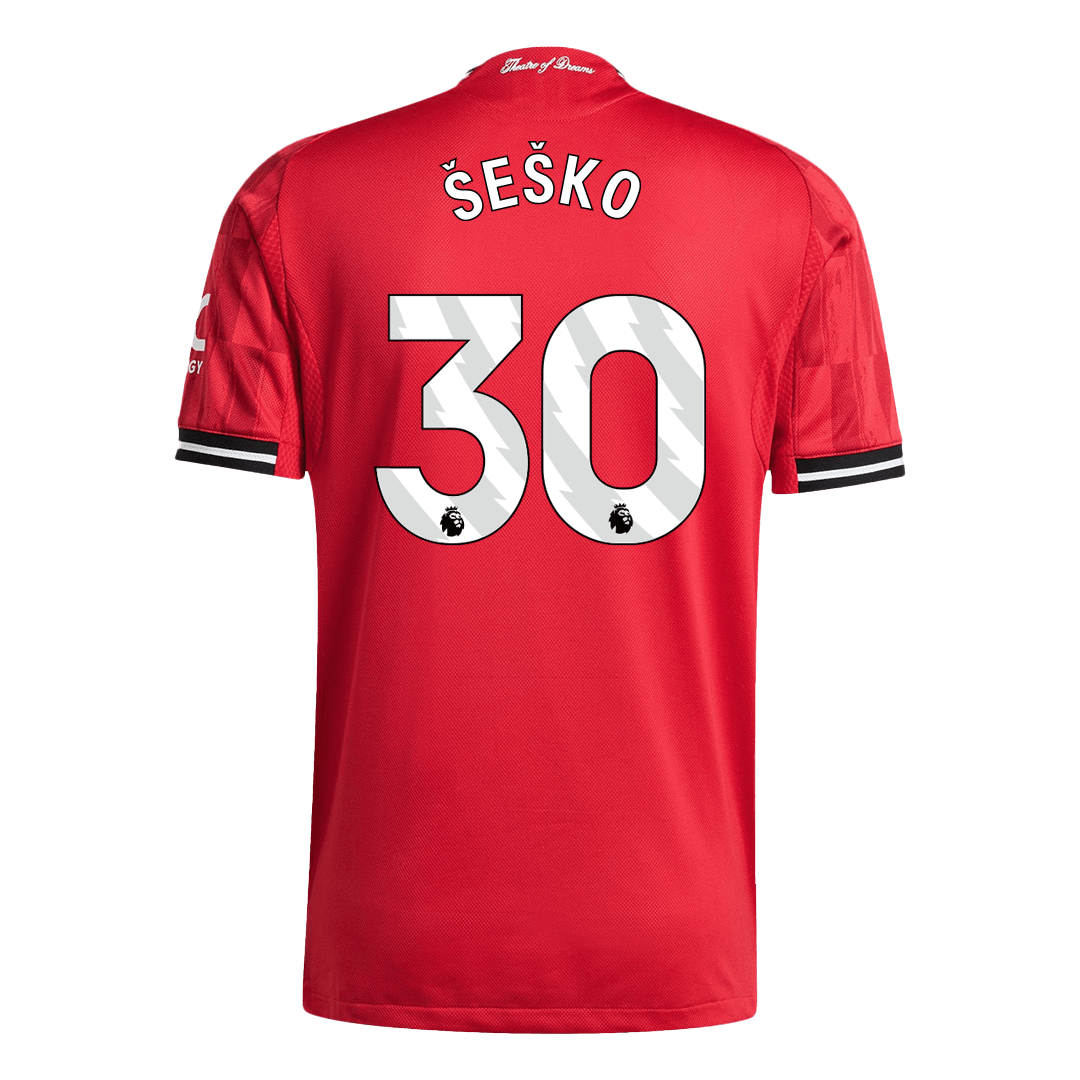 Autêntico ŠEŠKO #30 Manchester United Casa Camisa 2025/26 Vermelho
