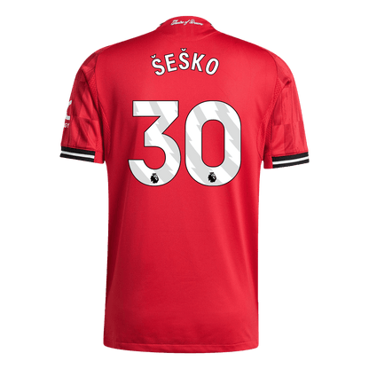Autêntico ŠEŠKO #30 Manchester United Casa Camisa 2025/26 Vermelho