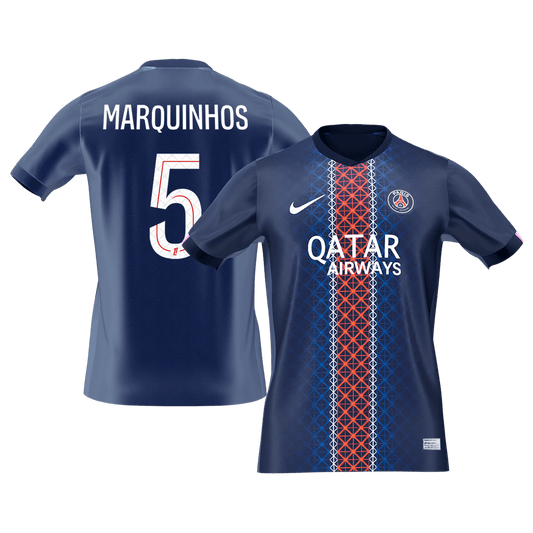 【Super Qualidade】MARQUINHOS #5 PSG
 Casa Futebol Camisa 2025/26 Marinha