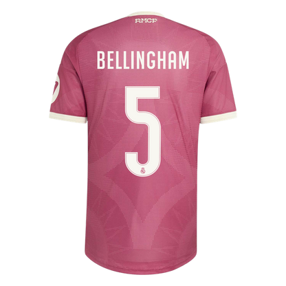Versão do Jogador BELLINGHAM #5 Real Madrid Terceira Futebol Camisas 2026/27 Rosa