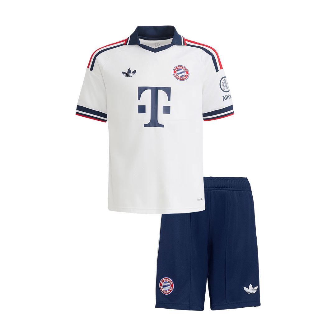 Bayern Munich Infantil 
 Fora Futebol Camisa 2026/27 Branco