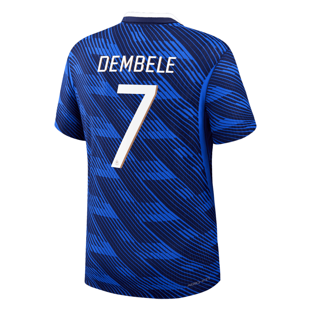 Versão do Jogador DEMBELE #7 France Casa Copa do Mundo Futebol Camisas 2026 Azul