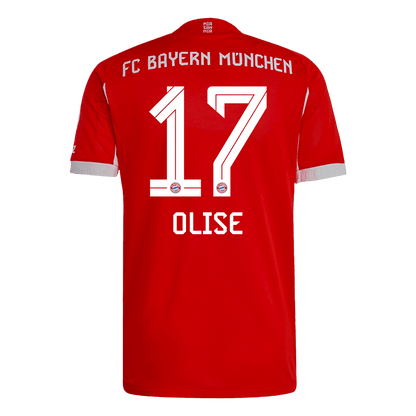 Autêntico OLISE #17 Bayern Munich Casa Futebol Camisas 2025/26 Vermelho