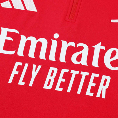 Arsenal Zíper Moletom Conjunto (Top+Calças) 2025/26 Vermelho