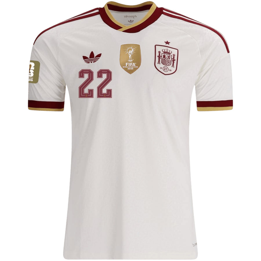 CUBARSÍ #22 Spain Fora Copa do Mundo Camisa 2026 Branco
