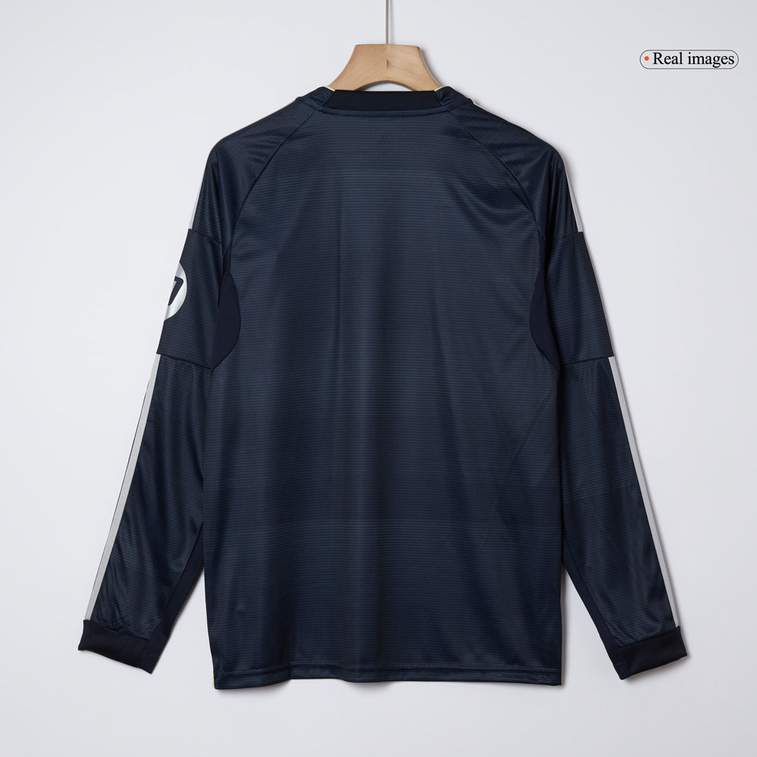 Real Madrid Fora Manga Longa Futebol Camisa 2025/26 Azul&Marinho