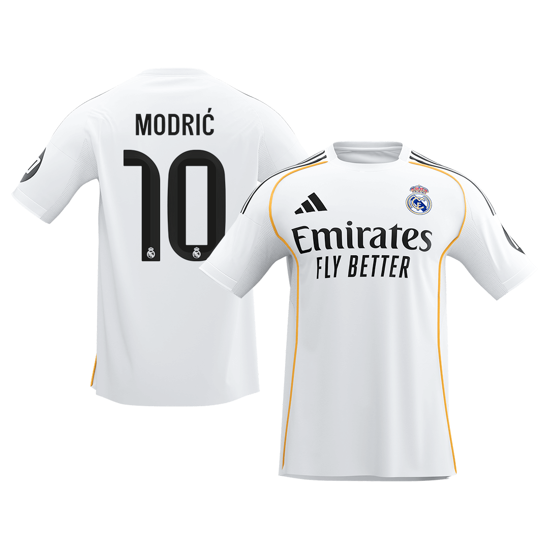 【Super Qualidade】MODRIĆ #10 Real Madrid
 Casa Futebol Camisa 2025/26 Branco