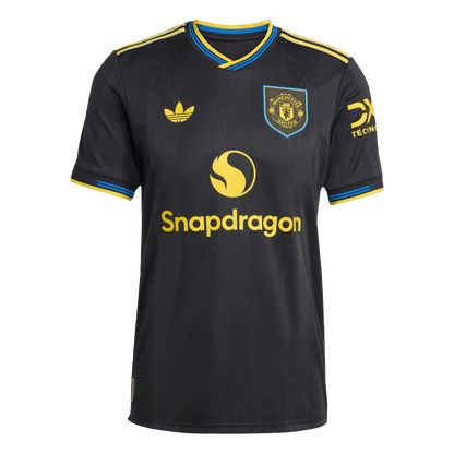 Autêntico Manchester United Fora Terceira Futebol Camisas 2025/26 Preto