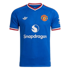 Versão do Jogador Manchester United Fora Futebol Camisas 2026/27 Azul