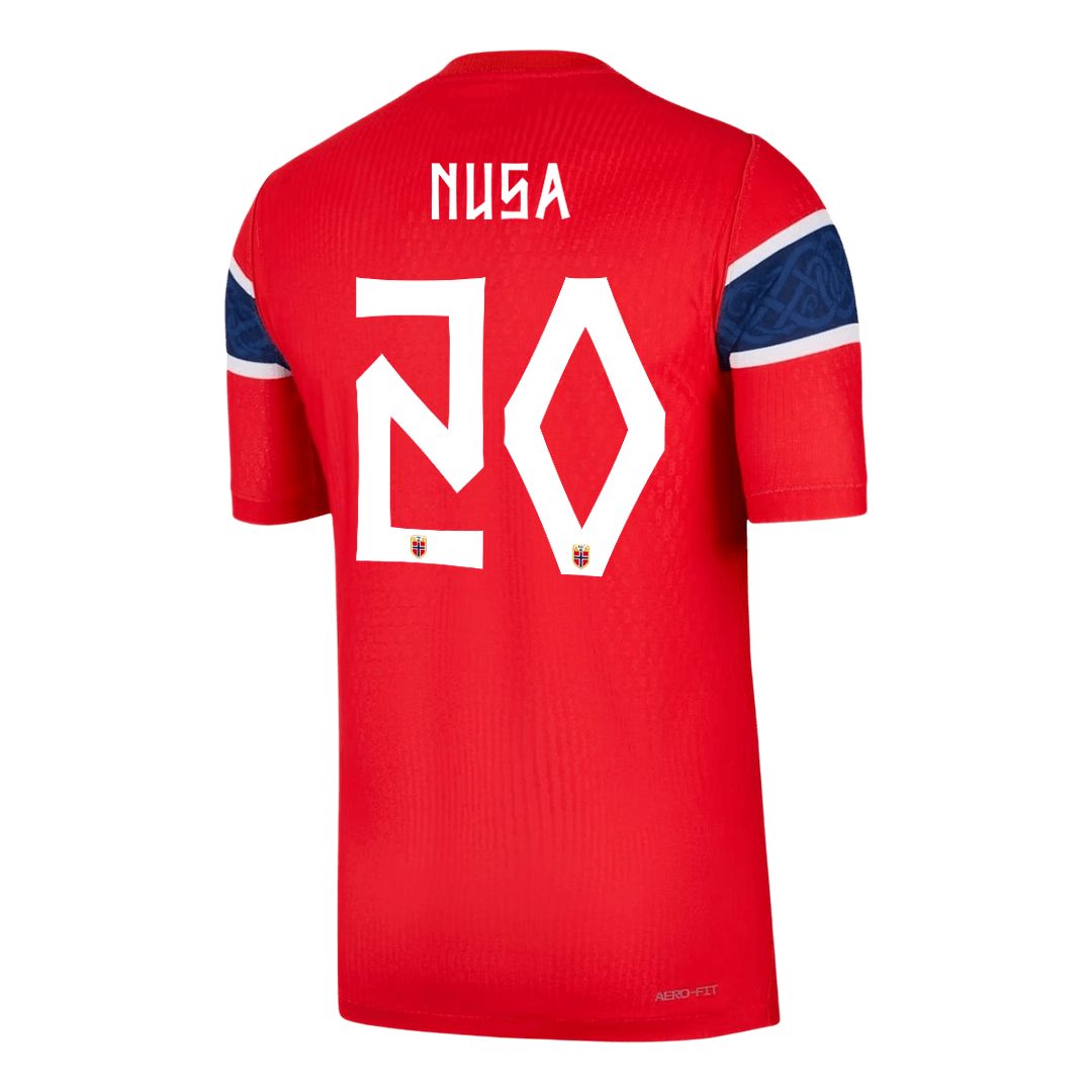 Versão do Jogador NUSA #20 Norway Casa Copa do Mundo Futebol Camisas 2026 Vermelho
