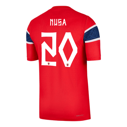 Versão do Jogador NUSA #20 Norway Casa Copa do Mundo Futebol Camisas 2026 Vermelho