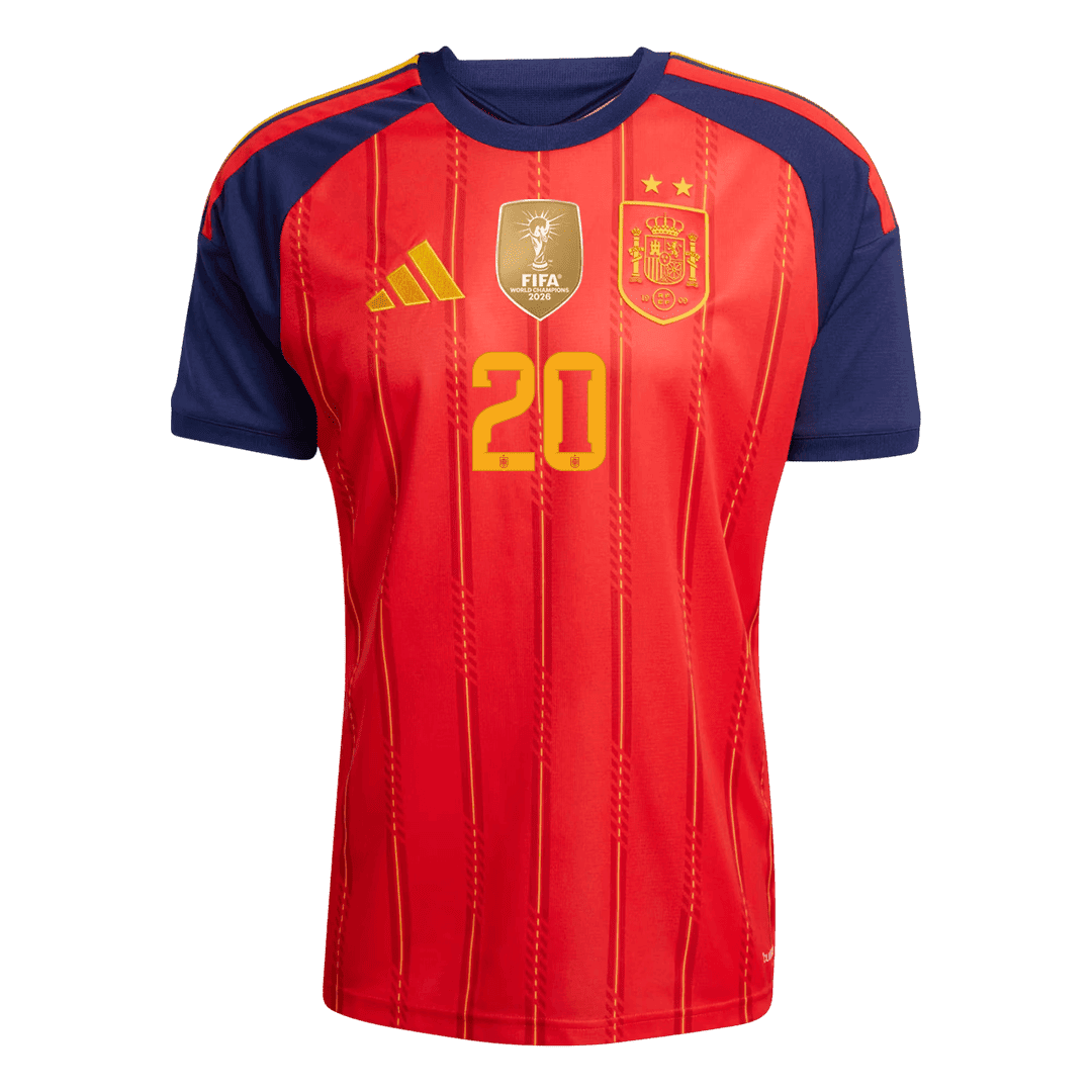 PEDRI #20 Spain Casa Copa do Mundo Camisa 2026 Vermelho
