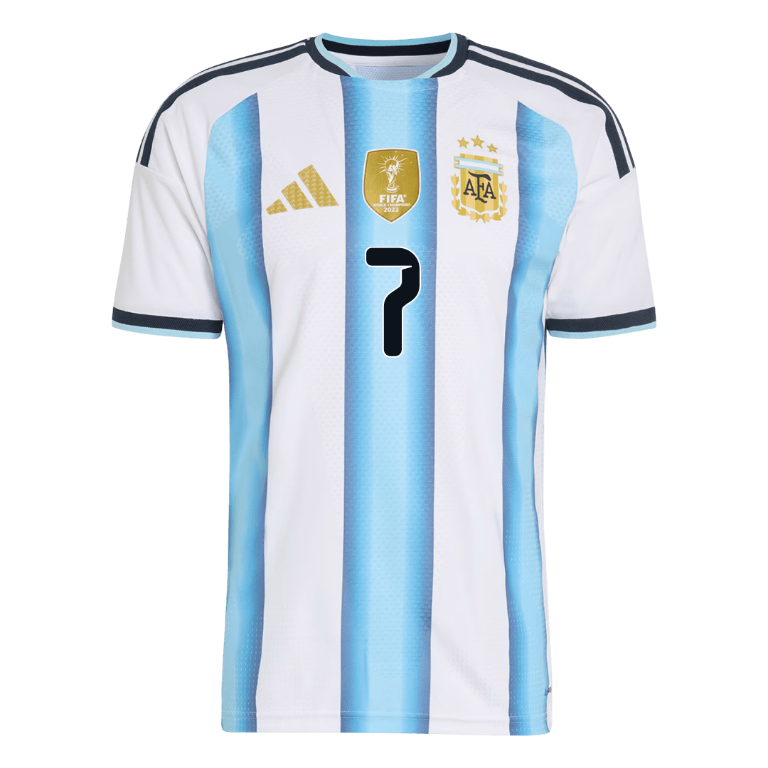 Versão do Jogador DE PAUL #7 Argentina Casa Copa do Mundo Futebol Camisas 2026