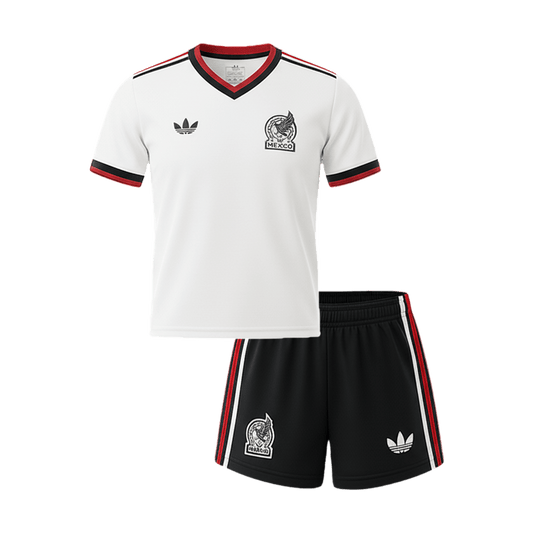 Mexico Infantil 
 Fora World Cup Futebol Camisa Conjunto (Camisa+Shorts) 2026 Branco