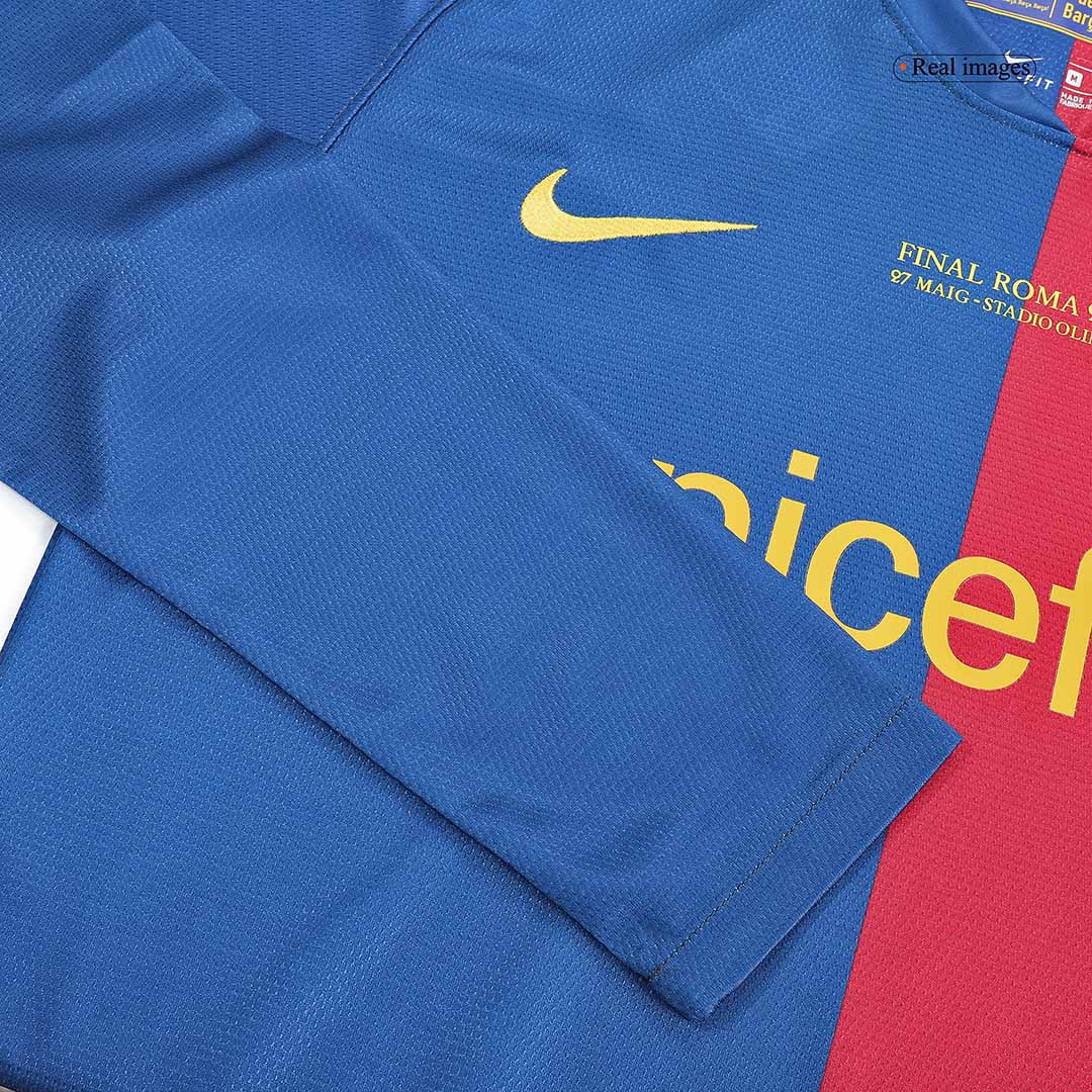 Camisola de futebol de manga comprida XAVI #6 Barcelona Retro Jersey Home 2008/09 - Final da UCL