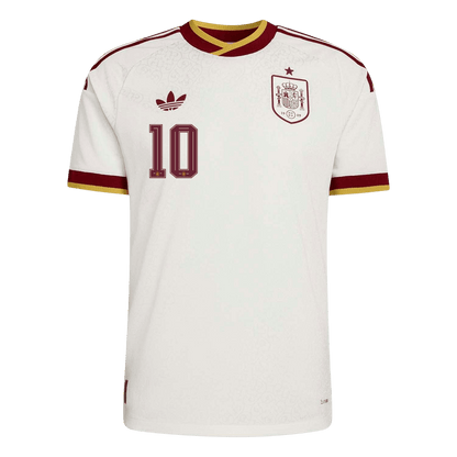 Versão do Jogador OLMO #10 Spain Fora Copa do Mundo Futebol Camisas 2026 Branco