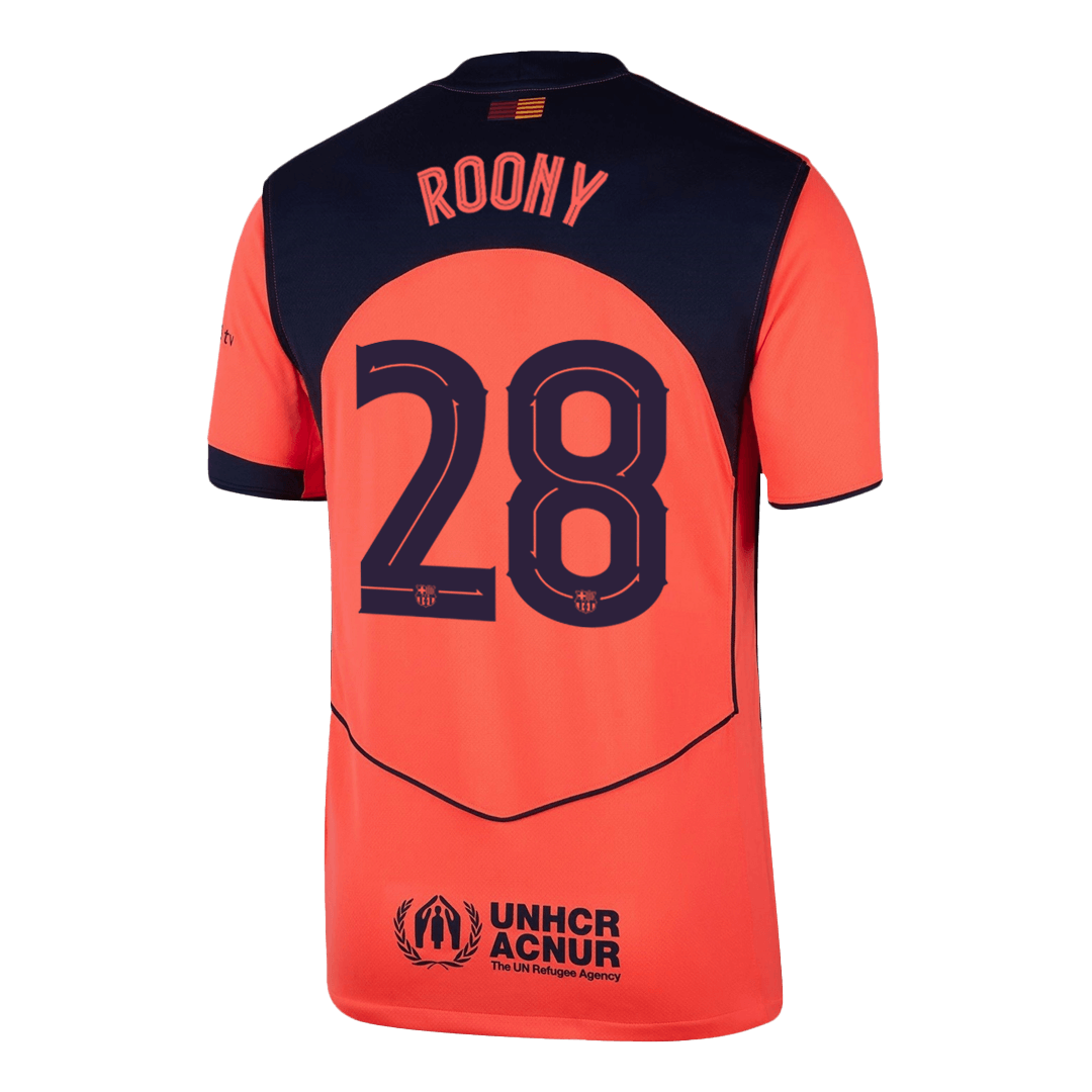 ROONY #28 Barcelona Fora Terceira Camisa 2025/26 Laranja