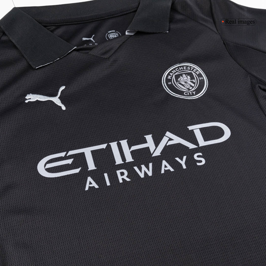 Manchester City 
 Fora 
Camisas Infantis 
Conjunto 2025/26 
 Preto