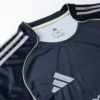 Real Madrid Fora Manga Longa Futebol Camisa 2025/26 Azul&Marinho