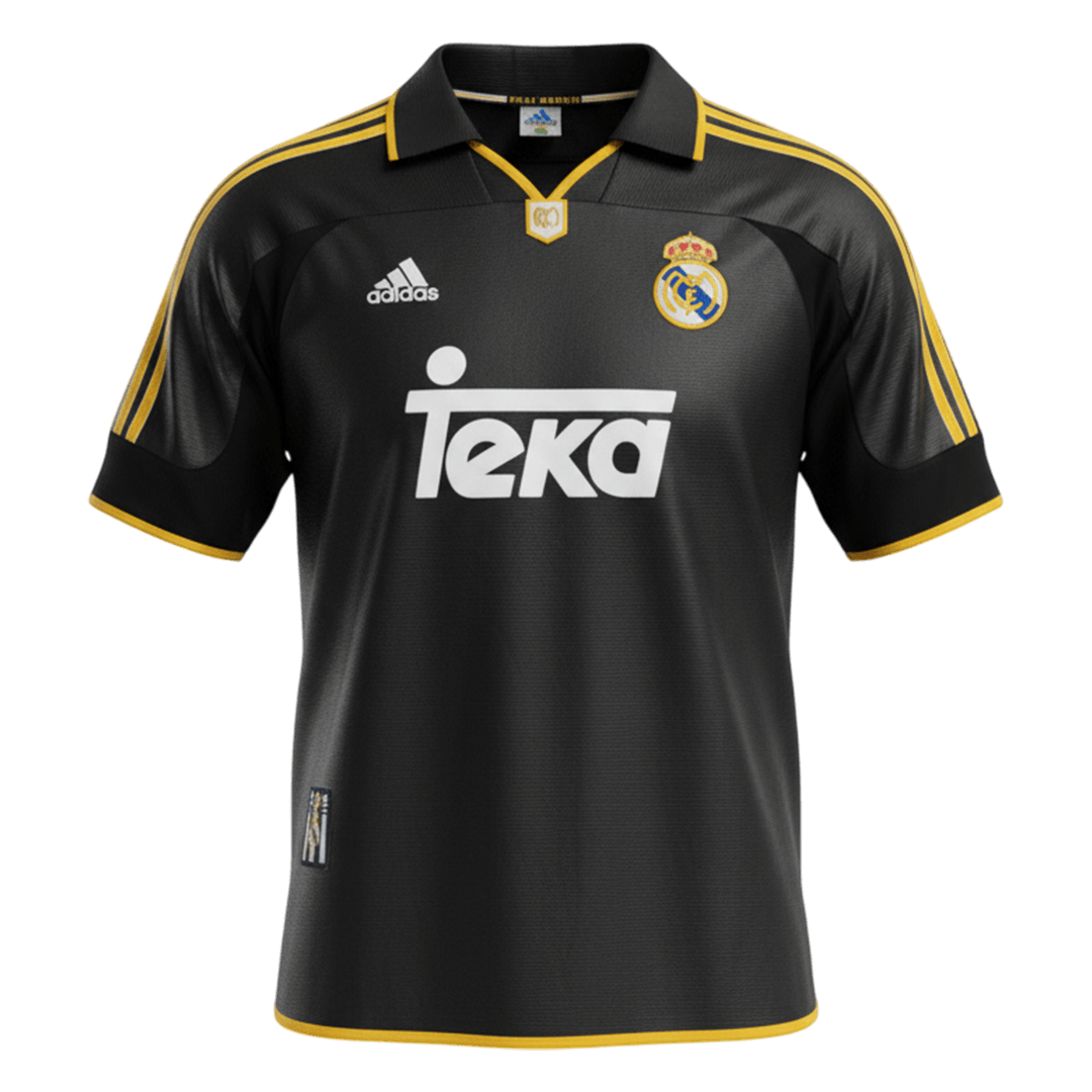 Retrô Real Madrid Fora Camisa 1999/01 Preto