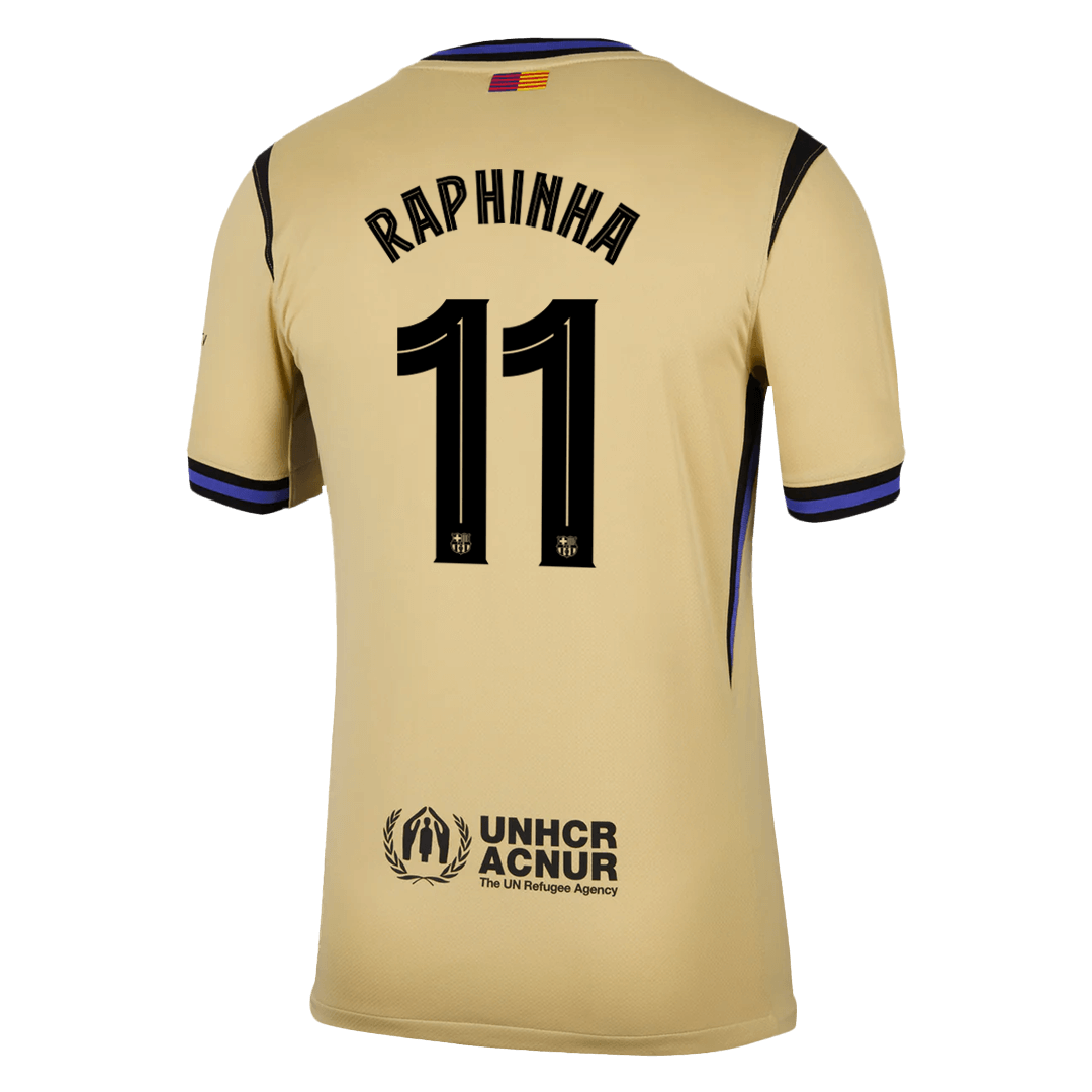 RAPHINHA #11 Barcelona Fora Camisa 2025/26- Amarelo - UCL